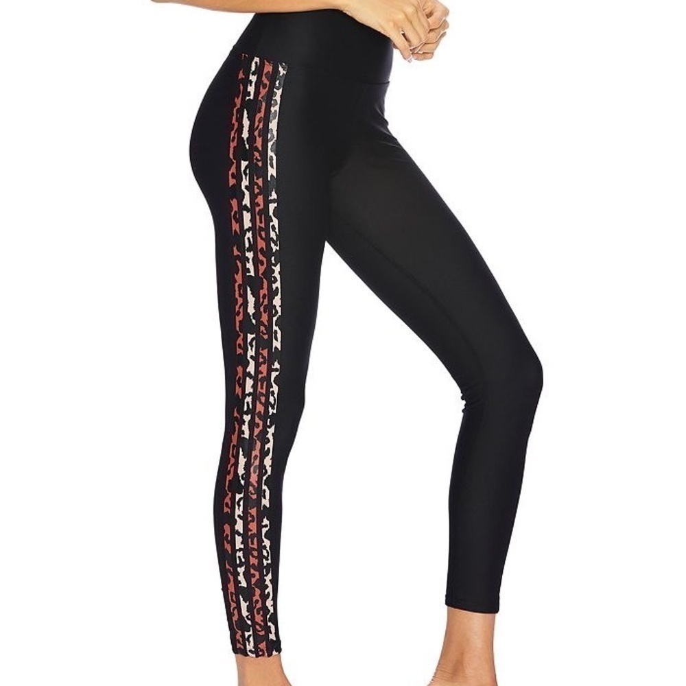 Beach Riot Black Leggings with Red and White Accents